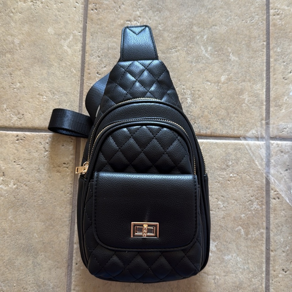 Malibu Skye Black Leather Crossbody